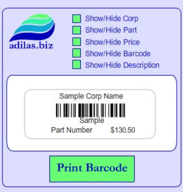Screenshot of the old barcode generator flash widget