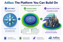 Graphic made by ChatGPT based off of input data from a chat session. Adilas: The platform you can build on. Start simple, expand as needed, build on the platform. Build your world, your way!