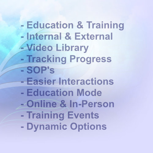 Education and Training - Adilas University - Internal & External, Video Ligrary, Tracking Progress, SOP's, Easier Interactions, Education Mode, Online & In-Person, Training Events, Dynamic Options