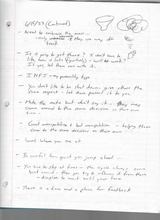 click to enlarge - photo by: Brandon Moore - Notes from a meeting with Aaron Hill - Page 3 of 4.