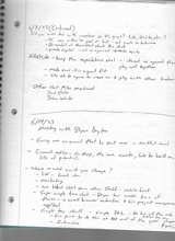click to enlarge - photo by: Brandon Moore - This page is only half of what we were talking about. The top is from another meeting with a banker. The bottom is Bryan and I talking about the current adilas system and where we would love to see the next version go. Scan 3 of 4.