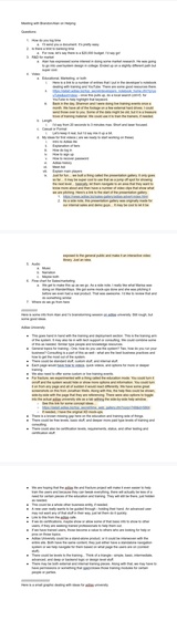 click to enlarge - photo by: Brandon Moore - This is a google doc that Danny setup. We added some notes back and forth.