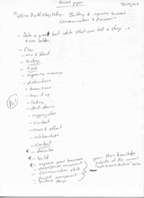 click to enlarge - photo by: Brandon Moore - Page 1 of 8 - Brainstorming and organizing notes and concepts for digital storytelling.
