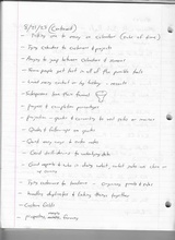 click to enlarge - photo by: Brandon Moore - Notes from a meeting with Josh Hanks talking about CRM and scheduling. Page 2 of 3.