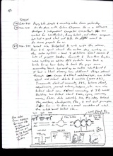 click to enlarge - photo by: Brandon Moore - Original notebook entry from 3/4/2015. Talking about how to show the gap between operations and accounting and how we solve that gap.
