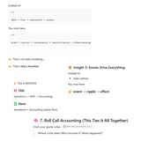 click to enlarge - photo by: Brandon Moore - A few AI gems sent to me by Abby. Page 9 of 14. Events drive everything. Old style: operations - gap - accounting. New style: operations = accounting (same flow).