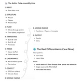 click to enlarge - photo by: Brandon Moore - A few AI gems sent to me by Abby. Page 4 of 14. The data assembly line - 1. Input, 2. Structure, 3. Flow, 4. Transform, 5. Track, 6. Checkpoints, 7. Context, 8. Mixing Engine, and 9. Output