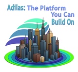 click to enlarge - photo by: Brandon Moore - Adilas Value Add-On Core Graphic by Abby Elkins. Imagine a floating city, where each building is a different business vertical. The city is built on the adilas transactional core and other value add-on core pieces. Multi-colored mode - for each industry.