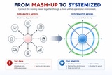 click to enlarge - photo by: Brandon Moore - From mash-up to systemized - Connect the moving pieces together through a more unified operational environment. Showing the pain and benefits of the different models. Version 4 - removed the hand drawn feel, light refinements.
