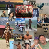 click to enlarge - photo by: Brandon Moore - Collage of images for Steve Berkenkotter. Bull riding, airplanes, cowboying, building things, family, and fun.