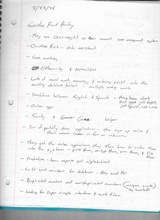 click to enlarge - photo by: Brandon Moore - Notes from my visit to the Cache Food Pantry. They have a number of disconnected systems and lots of manual entery and re-entry into database systems, spreadsheets, and paper filing. We will be able to help them in many ways.