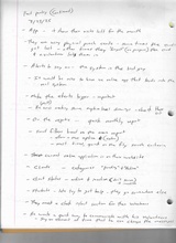 click to enlarge - photo by: Brandon Moore - Going over light specs and needs for the Food Pantry. Small notes about needs and possible tie-ins. Page 2 of 2 of my notes.
