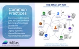 click to enlarge - photo by: Brandon Moore - Adilas Mini Pitch - Slide 2 - Common Practices - Problems in business. Disconnected systems, data all over the place, batching & time gaps, dead ends, duplicate data, legacy systems, manual processes, hopefully it comes back together.