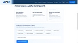 click to enlarge - photo by: Brandon Moore - APEX by adilas - Screenshot 17 of 21 - A clear scope. A useful starting point. Platform - Your operating environment. Implementation - Get the team ready. Specialized needs - Scope the work that yours. Build your conversation outline.