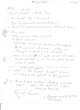 click to enlarge - photo by: Brandon Moore - Notes from day 4 - Molly on parent attributes and some internal project management. page 1 of 6.