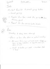 click to enlarge - photo by: Brandon Moore - Notes from day 4 -  Notes from special presentations. Josh and Drea presenting on different subjects. Page 6 of 6.