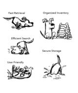 click to enlarge - photo by: Brandon Moore - Fun concept art - adilas as a dog analogy - things like: fast retrieval, organized inventory, efficient search, secure storage, and user friendly. Great stuff.