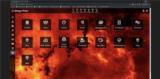 click to enlarge - photo by: Brandon Moore - This is the settings page with a fiery red/orange background (space stuff). The icon tiles look great over the different diverse backgrounds.
