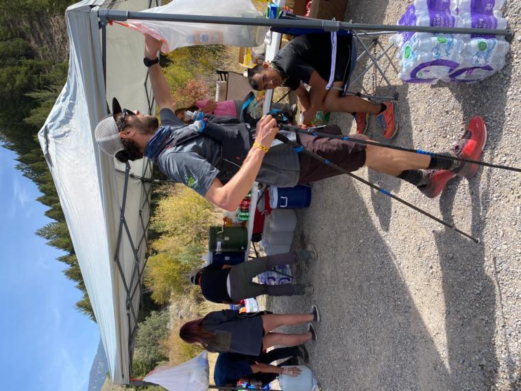 click to enlarge - photo by: Bear 100 Runner Support - Andy moving through 6th aid station