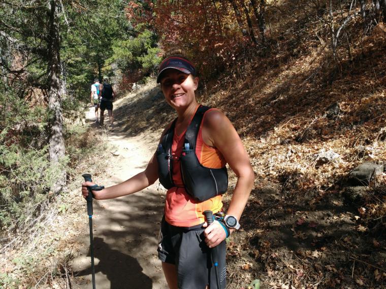 click to enlarge - photo by: Bear 100 Runner Support - Jennifer on the trail up Richard's Hallow. Bear 100 from 2018.