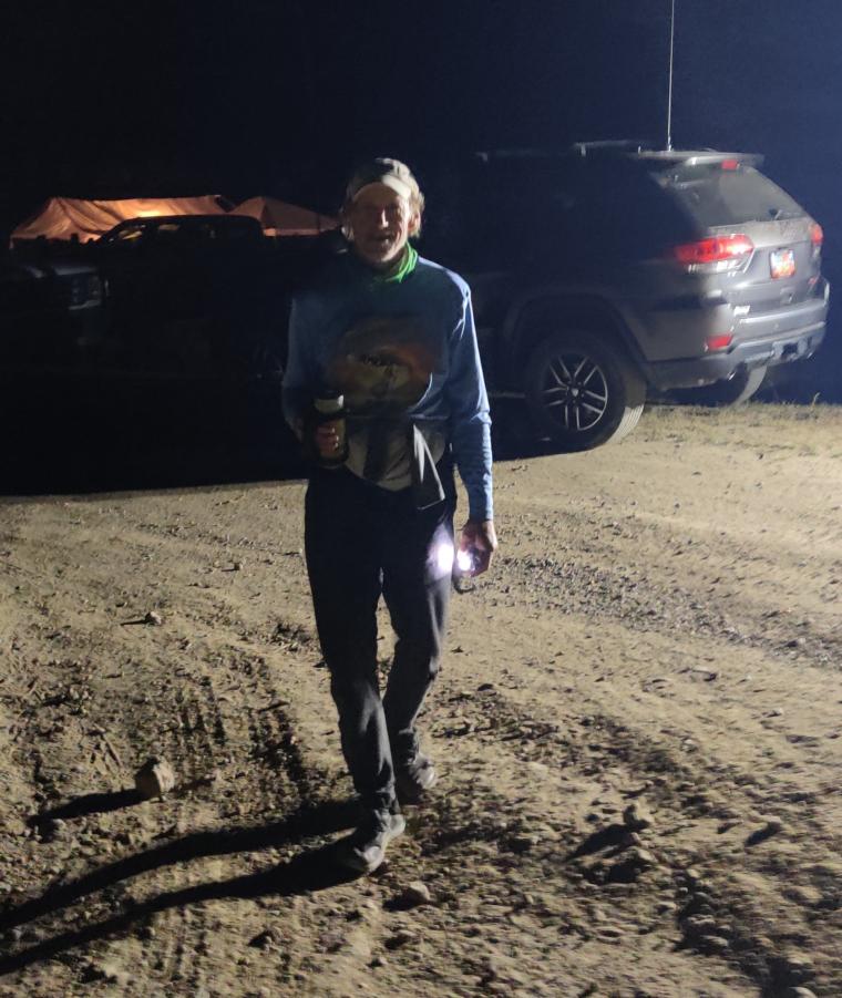 click to enlarge - photo by: Bear 100 Runner Support - Leland Barker departing Aid 12 Beaver Creek (85 mile mark)