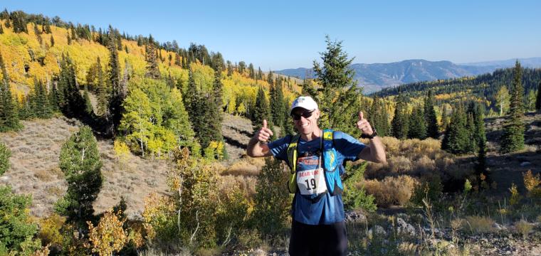 click to enlarge - photo by: Bear 100 Runner Support - Pat rocking it!