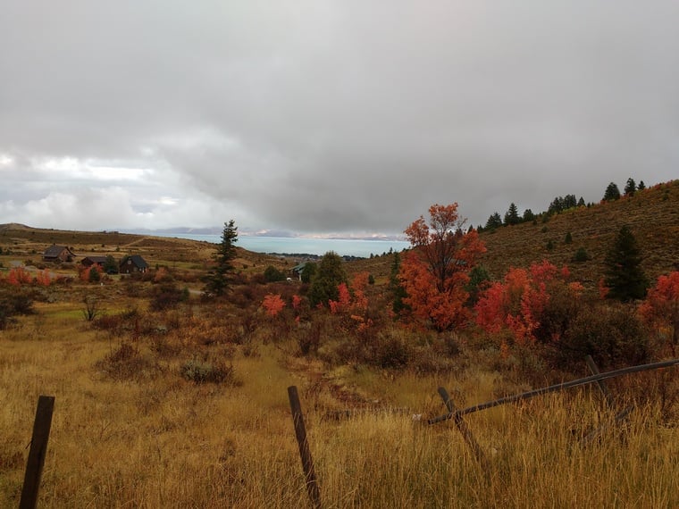 click to enlarge - photo by: Bear 100 Runner Support - Bear Lake in the distance... Go that way!