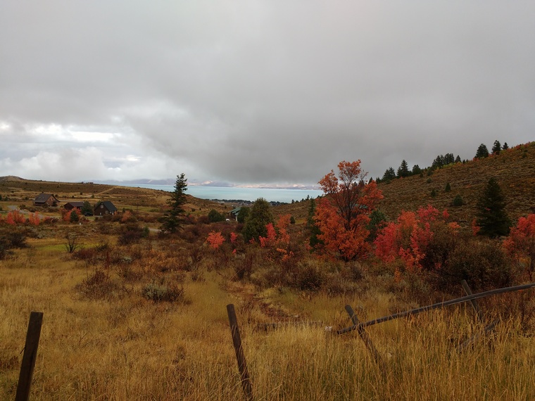 click to enlarge - photo by: Bear 100 Runner Support - Bear Lake in the distance... Go that way!