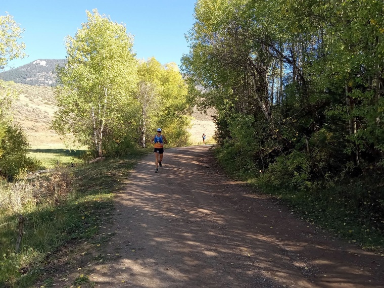 click to enlarge - photo by: Brandon Moore - Cruising the last mile before the Temple Fork aid station.