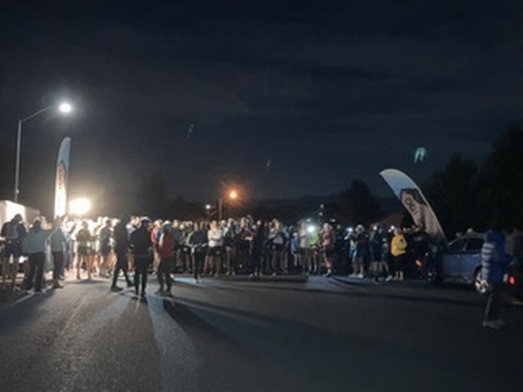 click to enlarge - photo by: Bear 100 Runner Support - Start line