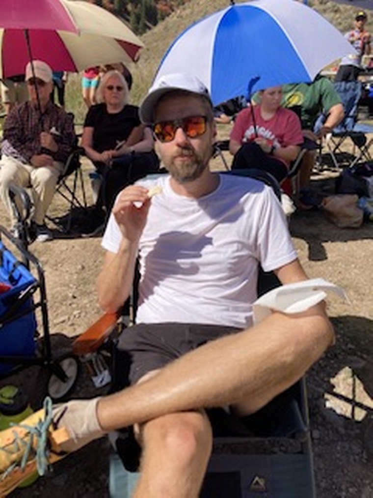 click to enlarge - photo by: Bear 100 Runner Support - Having a quesadilla at Right Hand Fork