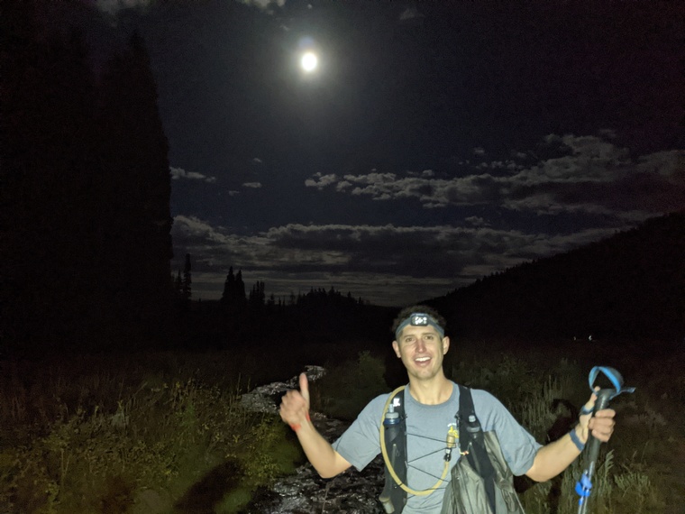 click to enlarge - photo by: Bear 100 Runner Support - Adam by moonlight