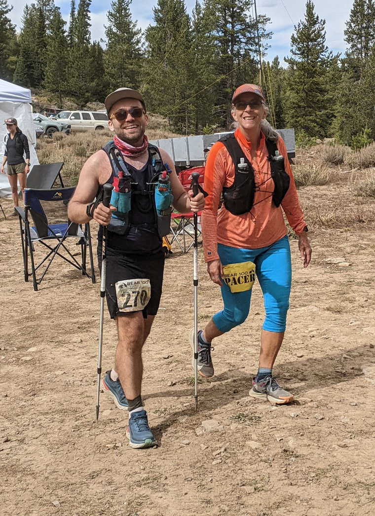 click to enlarge - photo by: Bear 100 Runner Support - Leaving Ranger Dip for the finish line!