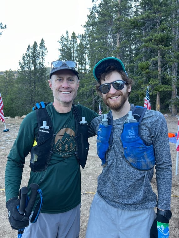 click to enlarge - photo by: Bear 100 Runner Support - Leaving mile 92 aid for the final push!