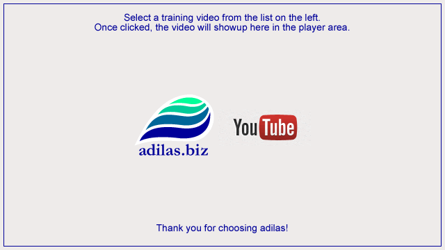 Click a YouTube training video on the left to see the correct video.